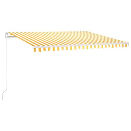 vidaXL Auvent manuel rétractable avec LED 400x300 cm Jaune et blanc