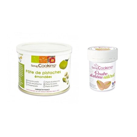 Pâte de pistache 200 g + arôme naturel de pistache en poudre