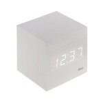 Thermomètre cube finition effet bois blanc cérusé - otio