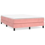 vidaXL Sommier à ressorts de lit Rose 140x190 cm Velours