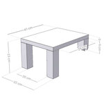 Table de chevet à fixer sur le lit - Gris - 43 x 32 x 41 cm