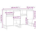 vidaXL Buffets 2 Pièces blanc brillant bois d'ingénierie
