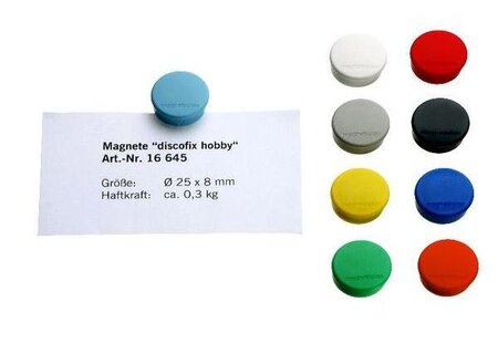 Discofix aimant rond 'hobby', blanc MAGNÉTOPLAN