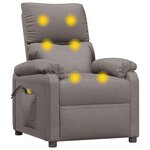vidaXL Fauteuil électrique de massage Taupe Tissu