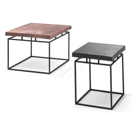 Rousseau Ensemble de table basse 2 Pièces Aron Métal Gris et rouille
