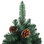 vidaXL Sapin de Noël mince pré-éclairé et boules vert 150 cm PVC
