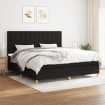 vidaXL Lit à sommier tapissier avec matelas Noir 200x200 cm Tissu