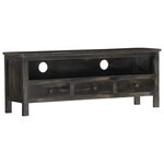 vidaXL Meuble TV Noir 120x30x45 cm Bois solide de manguier