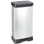 Curver poubelle à pédale deco 50 l argenté 240642