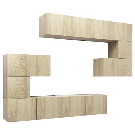 vidaXL Ensemble de meuble TV 8 Pièces Chêne sonoma Aggloméré