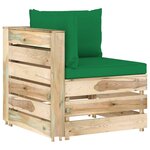 vidaXL Salon de jardin 10 Pièces avec coussins Bois imprégné de vert
