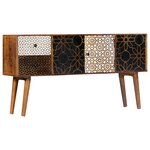 vidaXL Buffet avec motif imprimé 130x30x70 cm Bois de manguier massif