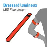 Brassard lumineux flap design couleur - rouge  lots - lot de 1