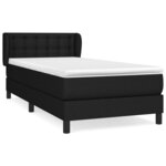 vidaXL Lit à sommier tapissier avec matelas Noir 90x200 cm Tissu