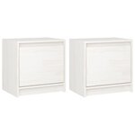 vidaXL Tables de chevet 2 Pièces Blanc 40x30 5x40 cm Bois de pin massif