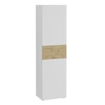 FMD Armoire avec 2 portes 54 5x41 7x199 1 cm Blanc et chêne artisanal