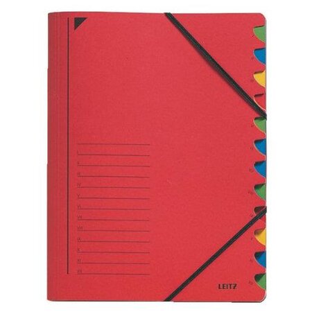 Classeur trieur  format a4  12 compartiments rouge leitz