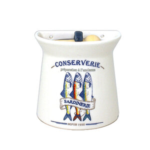 Pot à sel en faïence avec cuillère en bois collection sardy