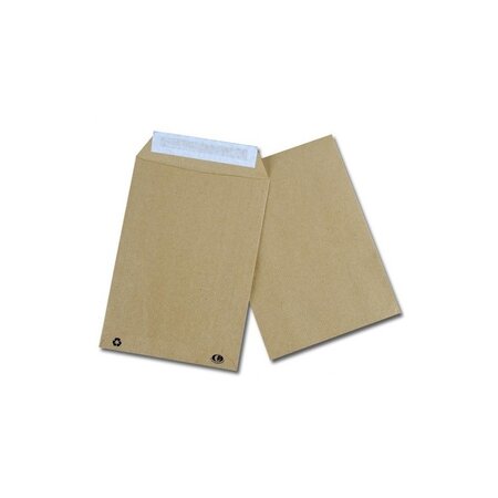 250 pochettes - c4 - 229x324mm - papier kraft brun - 90g - auto-adhésives - gpv