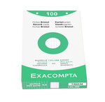 Étui De 100 Fiches - Bristol Blanc Quadrillé 5x5 Perforé 125x200mm - Blanc - X 12 - Exacompta