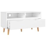vidaXL Meuble TV Blanc brillant 90x40x48 5 cm Aggloméré