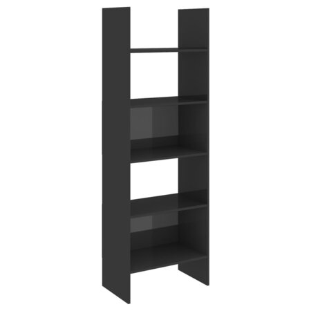 vidaXL Bibliothèque Gris brillant 60x35x180 cm Aggloméré