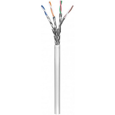 Bobine de câble réseau RJ45 Goobay Catégorie 6 SSTP (S/FTP) Monobrin 100m (Gris)