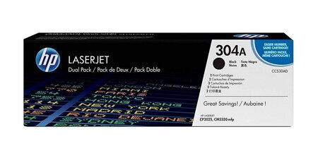 Double pack toner laser original n° 304a cc530ad 3500 pages noir hp