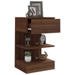 vidaXL Tables de chevet 2Pièces Chêne marron 40x35x65cm Bois d'ingénierie