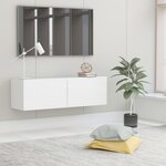 vidaXL Meuble TV Blanc brillant 100x30x30 cm Aggloméré