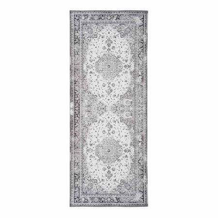 Tapis de couloir noir et blanc 80 x 200 cm