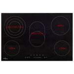 vidaXL Plaque de cuisson Céramique 5 brûleurs Contrôle tactile 8500 W