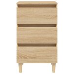 vidaXL Table de chevet avec pieds en bois Chêne sonoma 40x35x69 cm