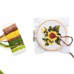 Kit de broderie - Dessin Tournesol - Ø 8 cm