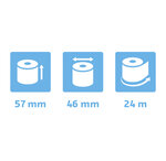 Bobine Pour Tickets De Carte Bancaire 57x46mm - 24m - 1 Pli Thermique 55g/m2. - X 50 - Exacompta