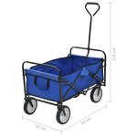 vidaXL Chariot à main pliable Acier Bleu