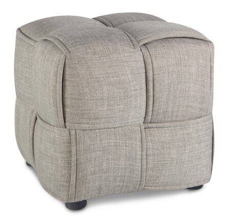Tabouret cube rembourre gris