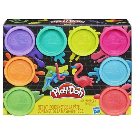 Playdoh 8 pots couleurs fluo