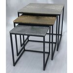 HSM Collection Ensemble de tables basses 3 Pièces Fletcher Carré