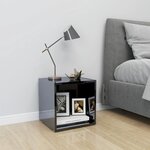 vidaXL Meuble TV Noir brillant 37x35x37 cm Aggloméré
