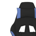vidaXL Chaise de jeu de massage Noir et bleu Tissu