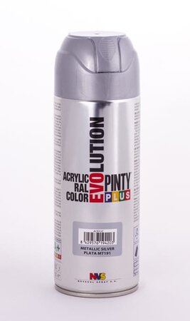 Peinture spray Acrylic Métallisé 400ml Argent - Pinty Plus