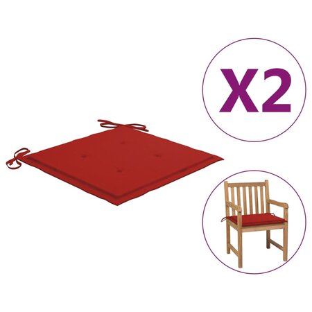 vidaXL Coussins de chaise de jardin 2 Pièces rouge 50x50x3cm tissu oxford