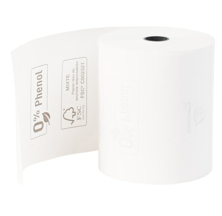 Bobine Pour Tickets De Caisse 80x70m - 72m - 1 Pli Thermique 48m2 Sans Phenol. - X 20 - Exacompta
