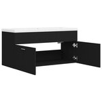 vidaXL Armoire d'évier avec lavabo intégré Noir Aggloméré