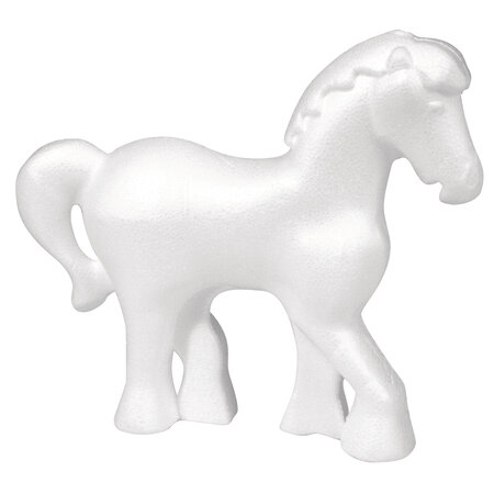 Cheval en ploystyrène de 15 x 13 5 cm
