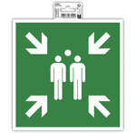 Panneau Adhésif Point De Rassemblement 20x20 Cm - Vert - Exacompta