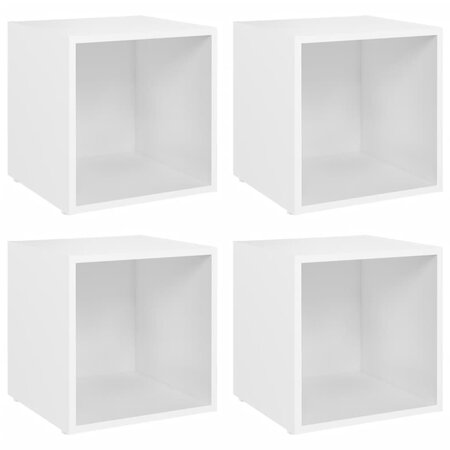 vidaXL Meubles TV 4 Pièces Blanc 37x35x37 cm Aggloméré
