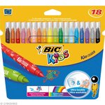 Etui de 18 feutres KIDS COULEUR Pte Moy. bloquée 18 couleurs BIC