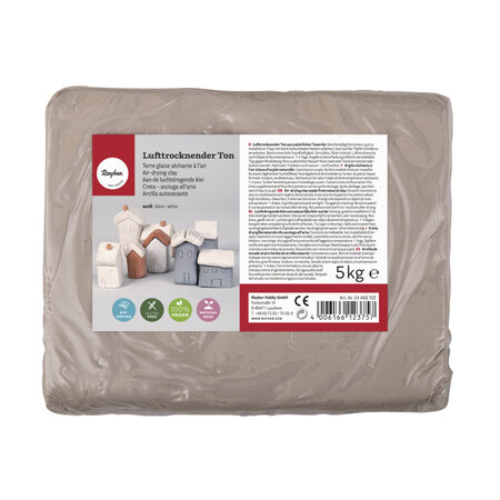 Argile séchant à l'air  blanc  5kg